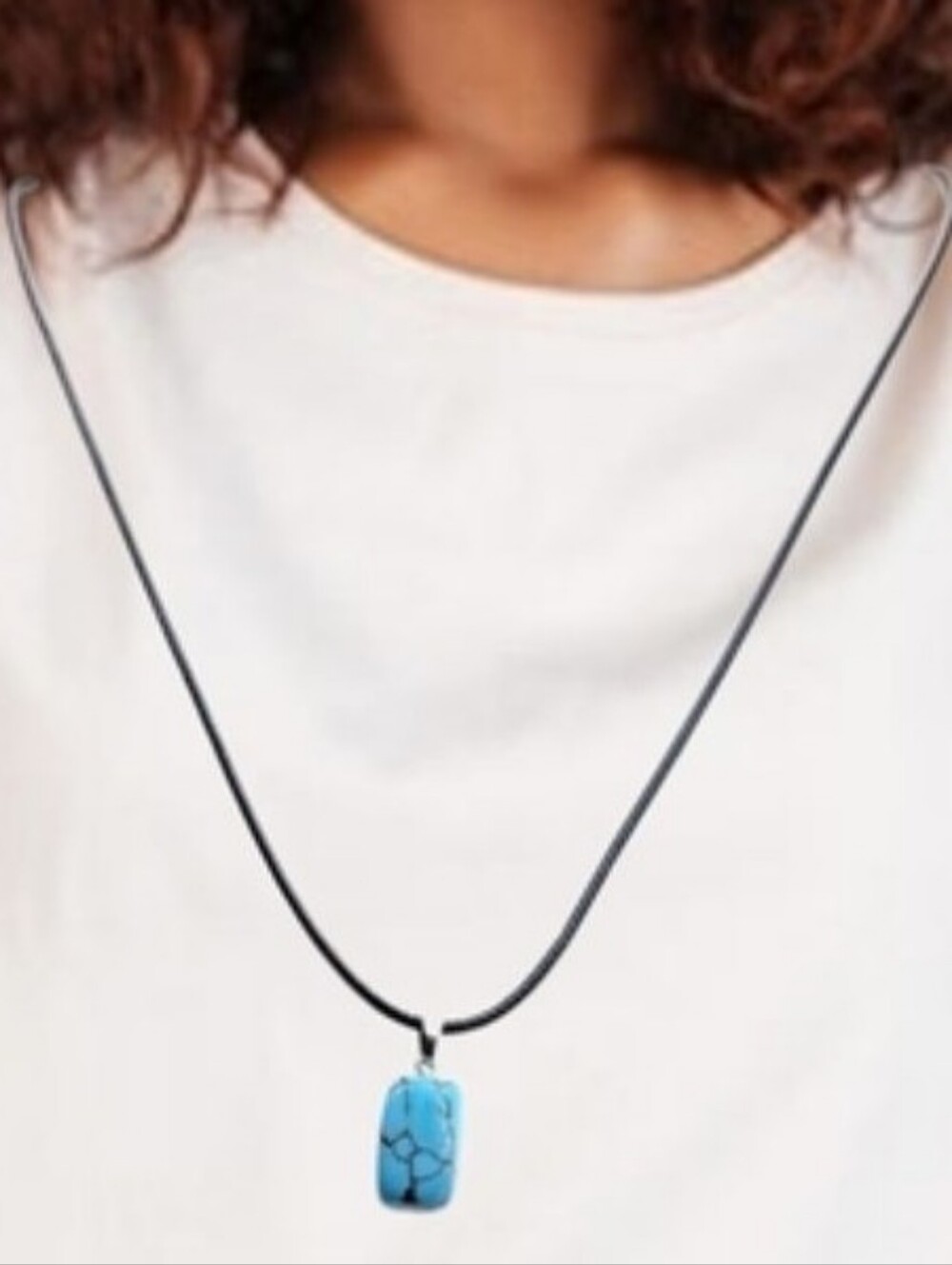 Turquoise Stone Pendant w/ Cord Necklace NWOT
